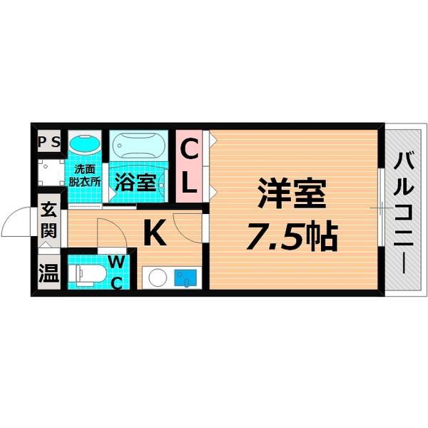 ディーアリヴィオ千林(1K/7階)の間取り写真
