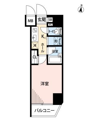 ガーラ・シティ王子(1K/5階)の間取り写真