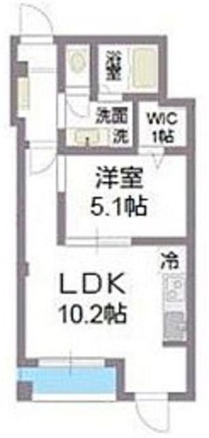ラシーネ ONE PARK PLACE(1LDK/3階)の間取り写真