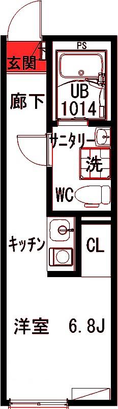 KISSA(ワンルーム/1階)の間取り写真