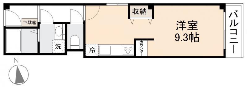 こぐまマンション田町(ワンルーム/2階)の間取り写真