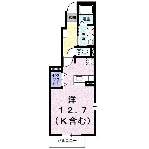 マーヴェラスIII(ワンルーム/1階)の間取り写真