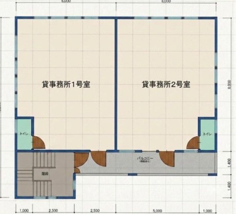 AIRU貸事務所(ワンルーム/2階)の間取り写真