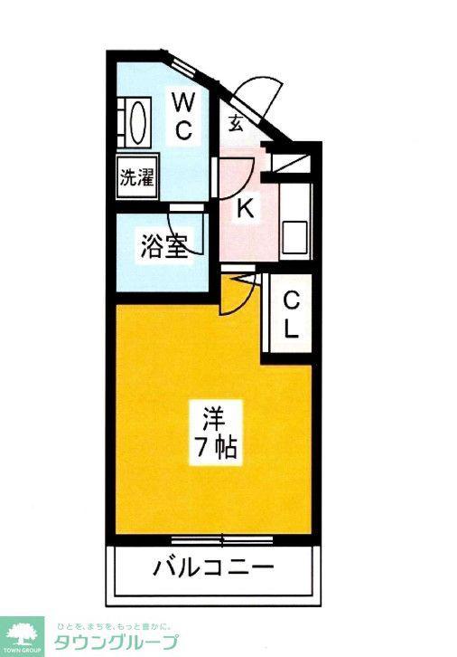 クラージュ吉塚(1K/2階)の間取り写真