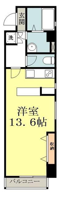 ネルメッツォ国分寺(ワンルーム/1階)の間取り写真