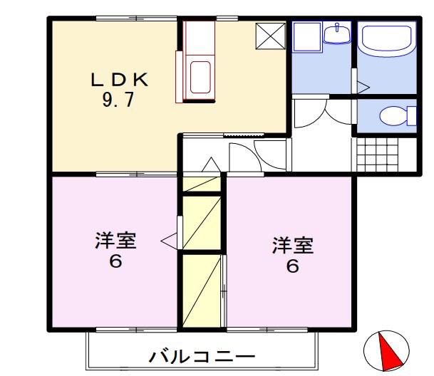 ソレーユ北条(2LDK/2階)の間取り写真