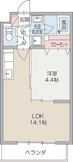 モンターニュFUJI(1LDK/4階)の間取り写真