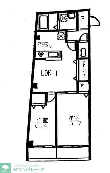 ドエル・シャンビエン(2LDK/1階)の間取り写真