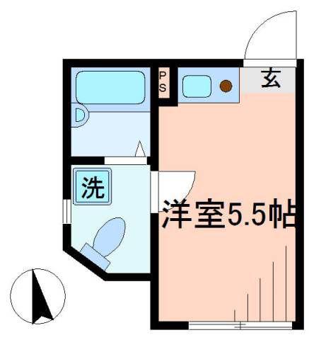モンシェリー西日暮里(ワンルーム/1階)の間取り写真