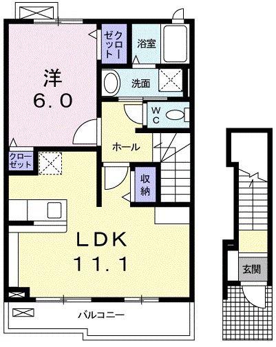 ソルビィアンテ(1LDK/2階)の間取り写真