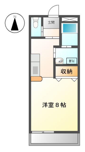 シャルマン(1K/2階)の間取り写真