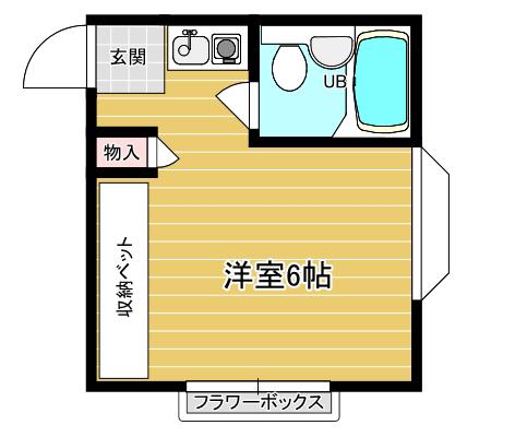 グランドール東大和(ワンルーム/2階)の間取り写真
