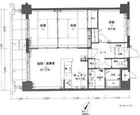 クローバーマンション空港南(3LDK/1階)の間取り写真