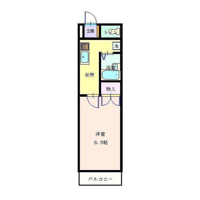 メゾンローゼ(1K/2階)の間取り写真