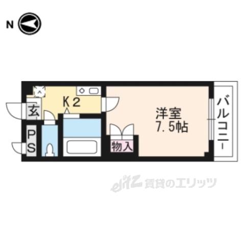 マリーブ1820(1K/3階)の間取り写真