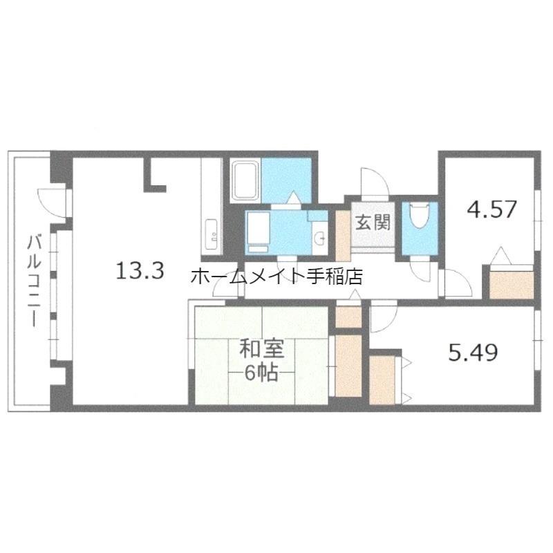 ソレイユ発寒(3LDK/1階)の間取り写真