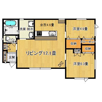 プランドールB(2LDK/1階)の間取り写真