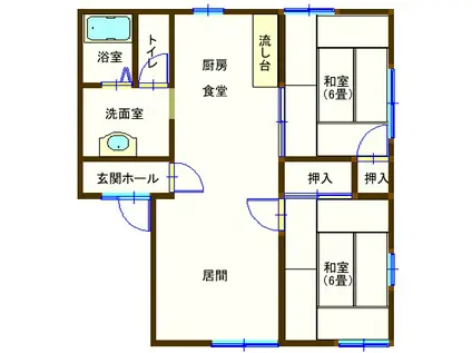 ラフォーレ大前5(2LDK/2階)の間取り写真