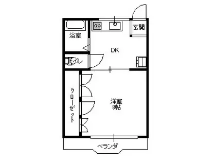 メゾン岬(1DK/1階)の間取り写真
