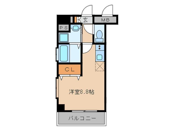 ネオルッソ薬院(ワンルーム/8階)の間取り写真