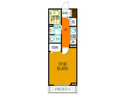 シャルマン(1K/2階)の間取り写真