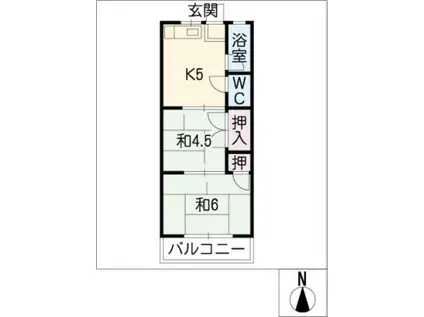 コーポ今嶺(2K/2階)の間取り写真