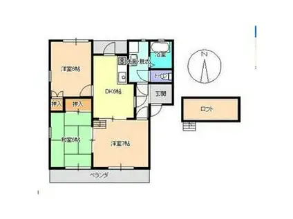 ヴィラパークII(3DK/3階)の間取り写真