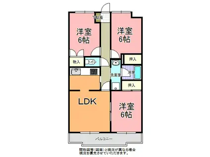 末広マンション(3LDK/5階)の間取り写真