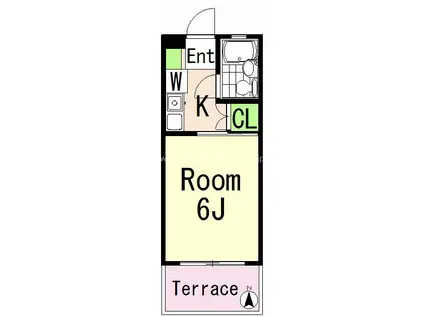 阿佐ヶ谷ハイツ(1K/1階)の間取り写真
