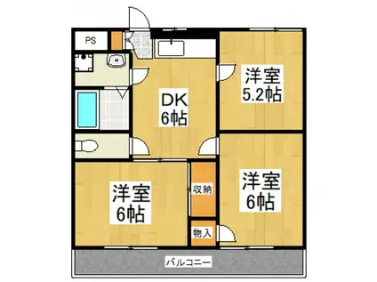 グリーンヒル高橋(3DK/2階)の間取り写真