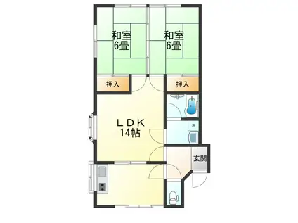 コーポSATO(2LDK/2階)の間取り写真