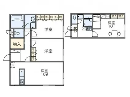 UEHARA(1K/1階)の間取り写真