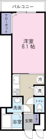 ヒルズ HARADA(1K/2階)の間取り写真