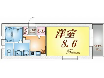 ヴィアーノ垂水王居殿(ワンルーム/2階)の間取り写真