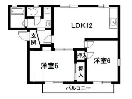 ドミールN-1(2LDK/2階)の間取り写真