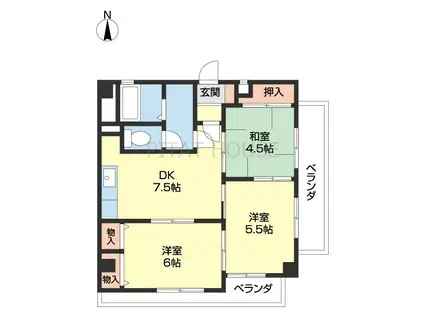 WIN NISHIMAE(3DK/2階)の間取り写真