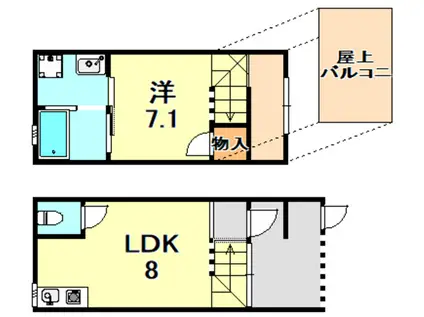 W&R APARTMENT02(1LDK/1階)の間取り写真