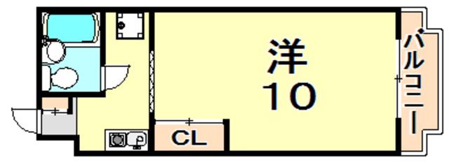 グリーンハイツ中路(1K/3階)の間取り写真