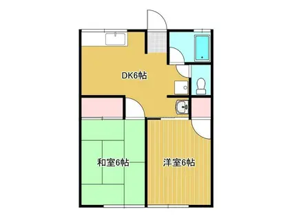 シティーハイムフローレンス(2DK/1階)の間取り写真