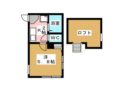 エクセル東林間(1K/2階)の間取り写真