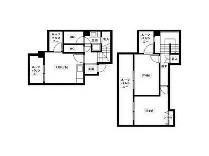 レスカール白金(2LDK/6階)の間取り写真