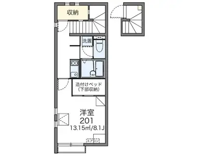 レオネクストアルカディアII(1K/2階)の間取り写真