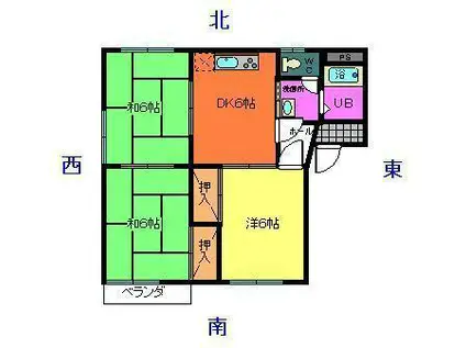 フレグランスサイトウ(3DK/2階)の間取り写真