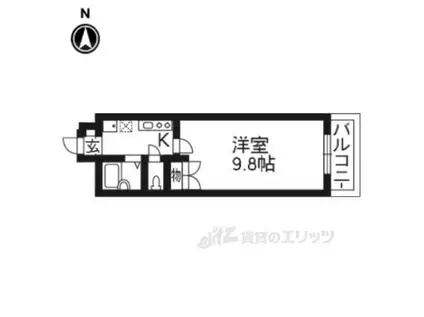 EVANS祇園(1K/1階)の間取り写真