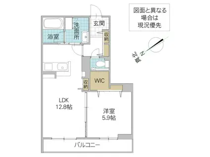 ジュエルコート(1LDK/1階)の間取り写真