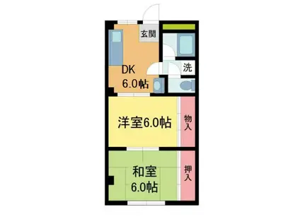 メゾンヒロ(2DK/3階)の間取り写真