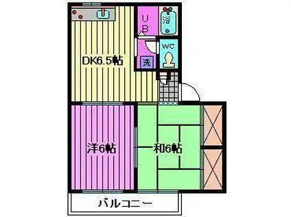 サニーハイツ上竹(2DK/2階)の間取り写真