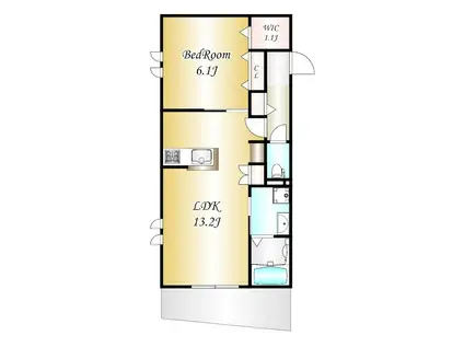リバーサイドメゾン(1LDK/1階)の間取り写真