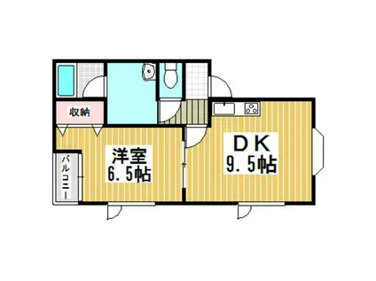 コーポアイリス(1DK/1階)の間取り写真