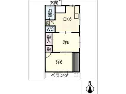 高信マンション(2DK/2階)の間取り写真